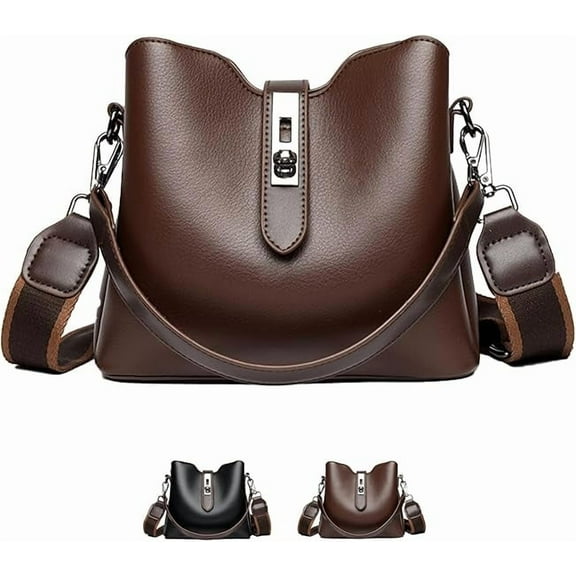 2025 Three Straps Bucket Bag for Women, Fashion Crossbody Bag with Generous Capacity & Sophisticated Solid Color Design