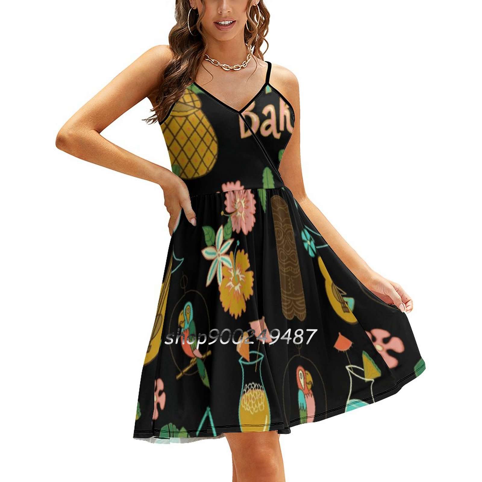 TIKI SS TWIST DRESS - BROWN