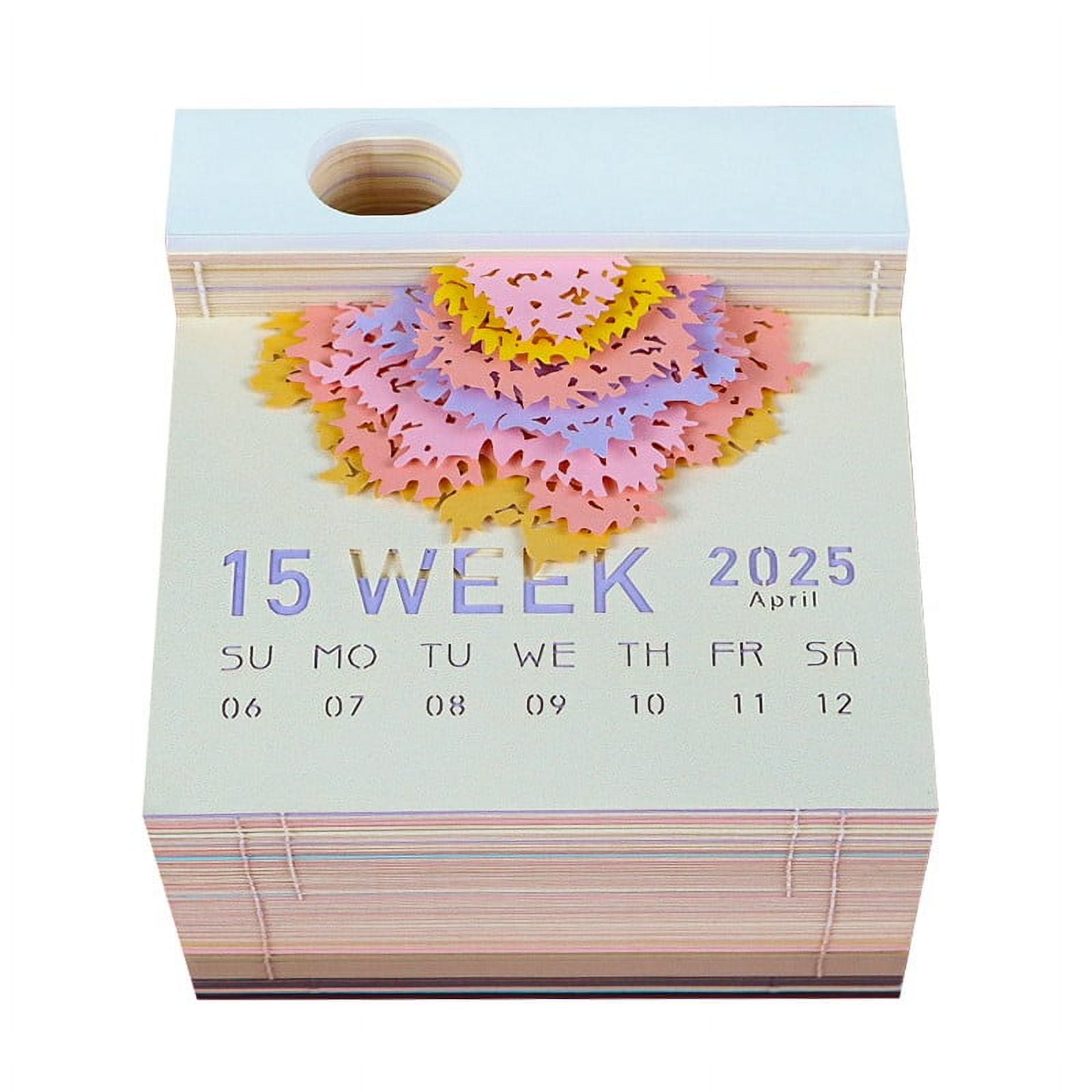 2025 Time Piece Calendar Tear 3D Memo Pad Paper Art Notepad With LED