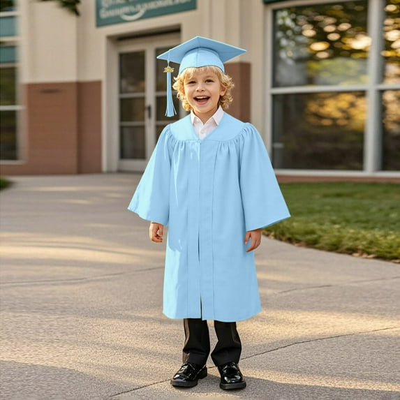 2025 Kids Kindergarten Graduation Cap and Gown Blue Cap and Gown Graduation