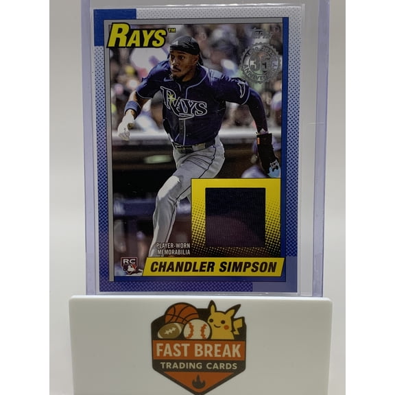 2025 Topps 1990 Topps Baseball Relic Chandler Simpson #85R-CSI Blue Player-Worn Memorabilia Relic RC