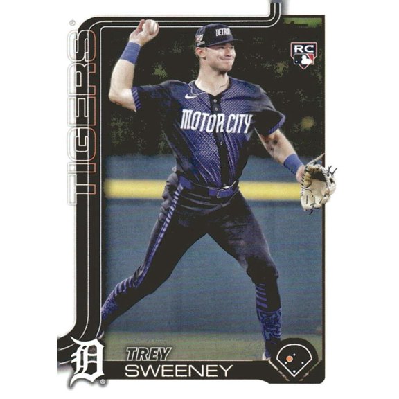 2025 Topps #67 Trey Sweeney RC Rookie Near Mint MT Detroit Tigers Baseball Card Detroit Tigers MLB Baseball Trading Card