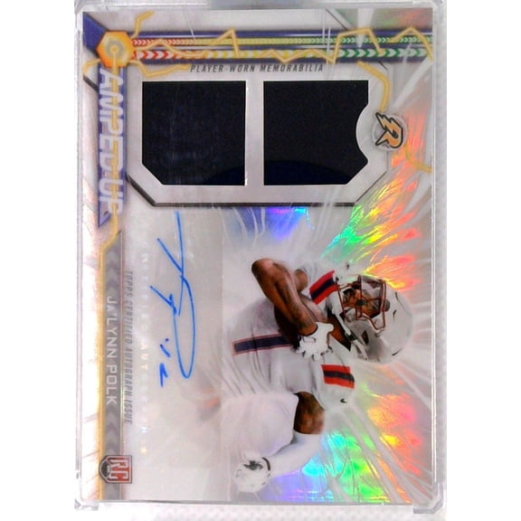 2025 Topps Amped Up Ja'lynn Polk Auto Rookie Patch Trading Card SP RC AU-JP Patriots NFL New England Patriots NFL Autographed Football Trading Card
