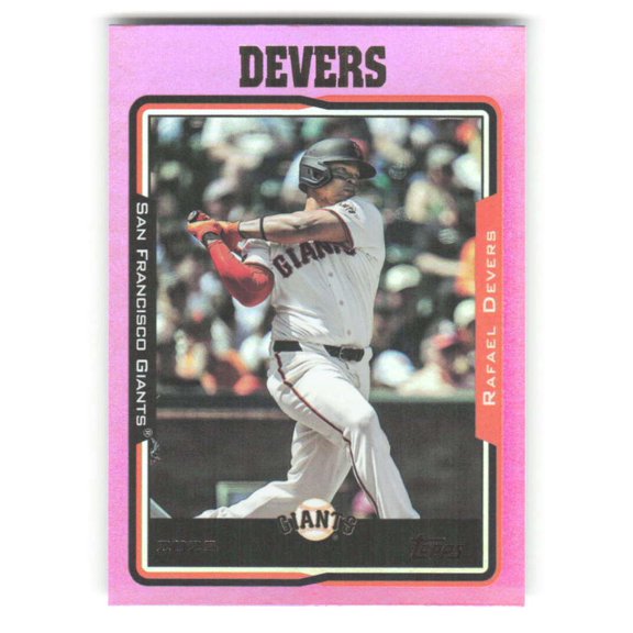 2025 Topps Archives Pink Foilboard #295 Rafael Devers 2005 Design San Francisco Giants MLB Baseball Trading Card