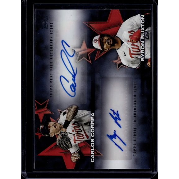 2025 Topps Baseball Stars Dual Autograph Byron Buxton Carlos Correa #BSDA-CCB /10 Minnesota Twins MLB Autographed Baseball Trading Cards