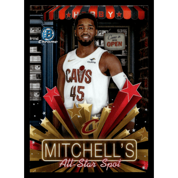 2025 Topps Bowman Chrome Hobby Stars Donovan Mitchell #HS-5 Cleveland Cavaliers Trading Card