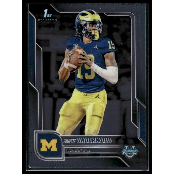 2025 Topps Bowman Chrome University Bryce Underwood Michigan Wolverines #196 Football Card