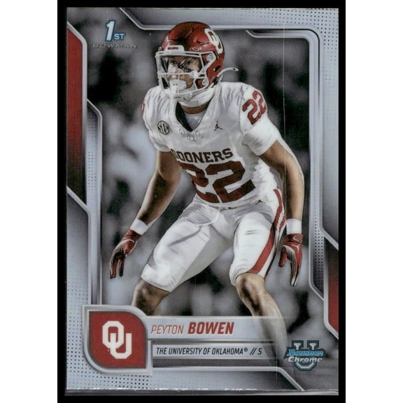 2025 Topps Bowman Chrome University Refractor Peyton Bowen #111 Oklahoma Sooners Football Card