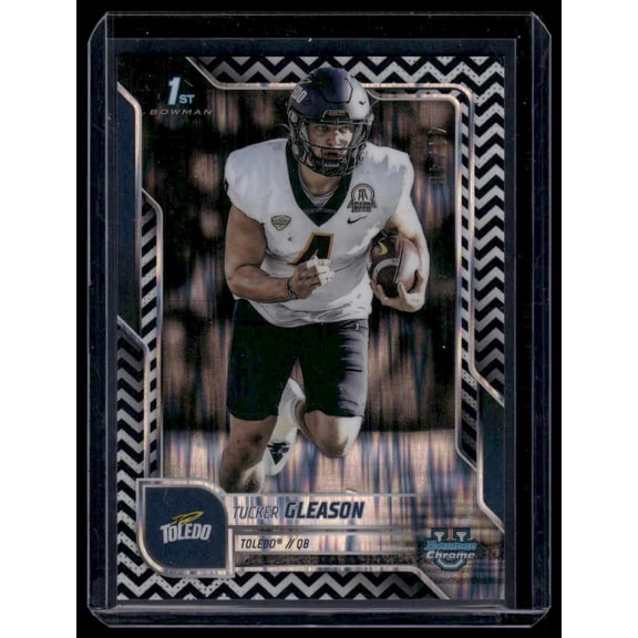 2025 Topps Bowman Chrome University Tucker Gleason #9 Black & White Stealth /48