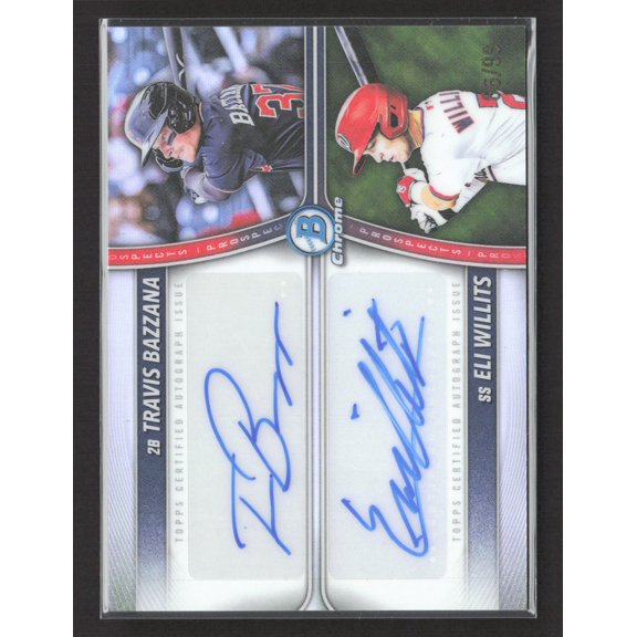 2025 Topps Bowman Draft Chrome Travis Bazzana Eli Willits #PDA-BW Refractor /99