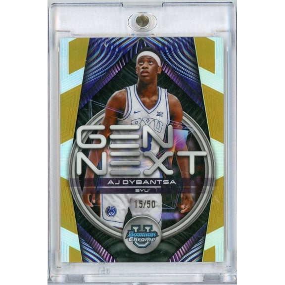 2025 Topps Bowman U Chrome AJ Dybantsa #GN1 Gen Next Gold /50 BYU Cougars Rookie RC Basketball Card