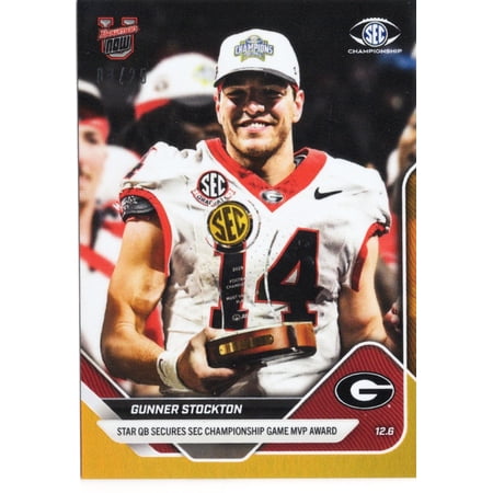2025 Topps Bowman U Now Gunner Stockton #57 Orange Foil /25 Georgia Bulldogs Rookie RC Football Card