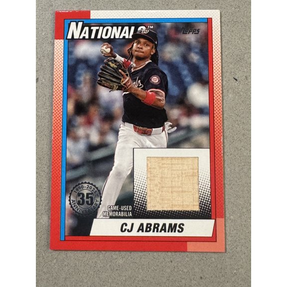 2025 Topps 35th Anniversary Relics MEM T90R-CA CJ Abrams Washington Nationals Baseball Card