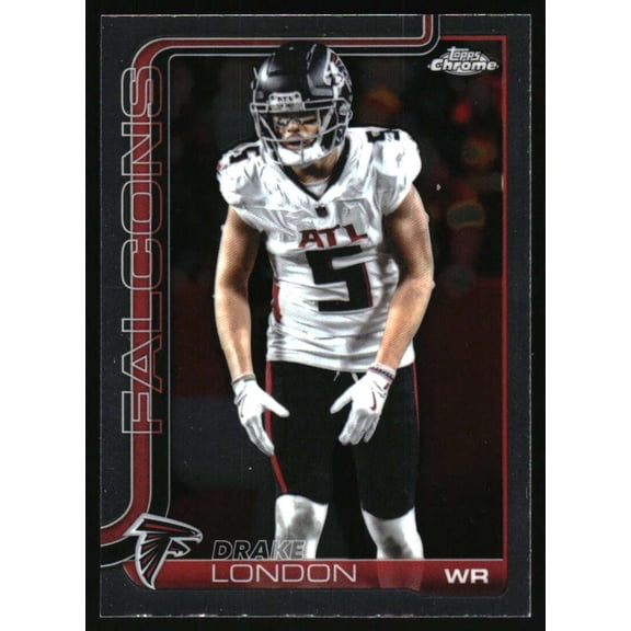 2025 Topps Chrome #12 Drake London Atlanta Falcons NFL Football Base Trading Card