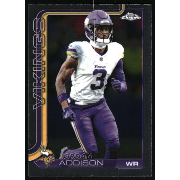 2025 Topps Chrome #202 Jordan Addison Minnesota Vikings NFL Football Base Trading Card