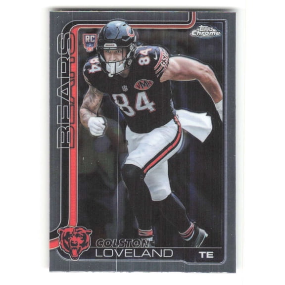 2025 Topps Chrome #345 Colston Loveland RC Rookie Chicago Bears NFL Football Base Trading Card