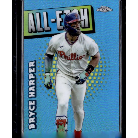 2025 Topps Chrome All-Etch Bryce Harper CAE-7 Philadelphia Phillies Baseball Card Philadelphia Phillies MLB Baseball Trading Card
