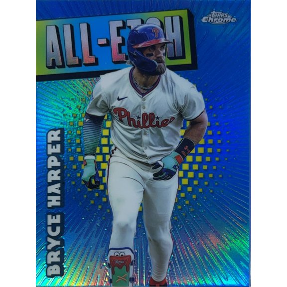 2025 Topps Chrome All-Etch Bryce Harper CAE-7 Philadelphia Phillies Baseball Card Philadelphia Phillies MLB Baseball Trading Card