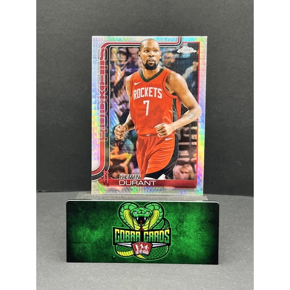2025 Topps Chrome Basketball Kevin Durant Houston Rockets #155 Prism Refractor Trading Card