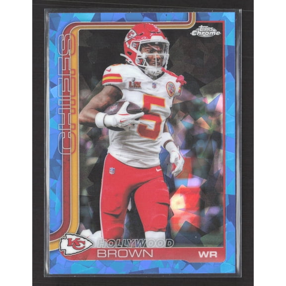 2025 Topps Chrome Blue Sapphire Refractor #146 Hollywood Brown Kansas City Chiefs Football Card