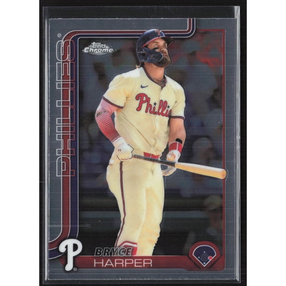 2025 Topps Chrome Baseball Card #150 Bryce Harper Philadelphia Phillies