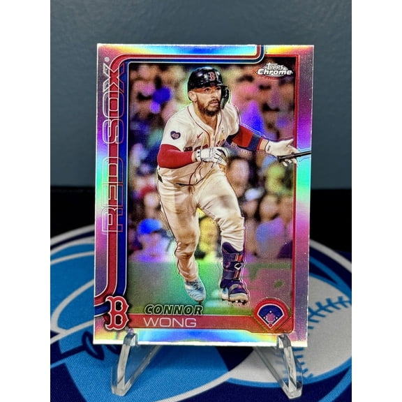 Near Mint 2025 Topps Chrome Refractors Connor Wong Boston Red Sox #10 Baseball Card