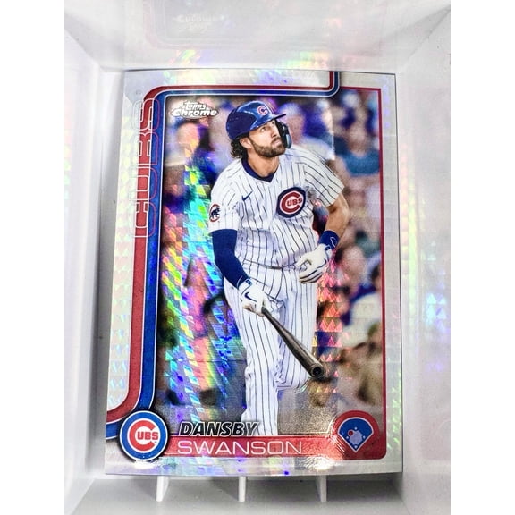 2025 Topps Chrome Dansby Swanson Chicago Cubs #215 Prism Refractor Baseball Card