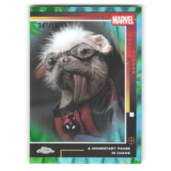 2025 Topps Chrome Deadpool Aqua Lava Refractor #96 Dogpool Pause In Chaos 47/150 Official Trading Card