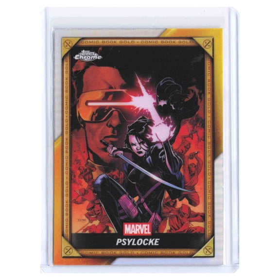 2025 Topps Chrome Deadpool Comic Book Gold Psylocke CB-29 Holo Marvel Trading Card
