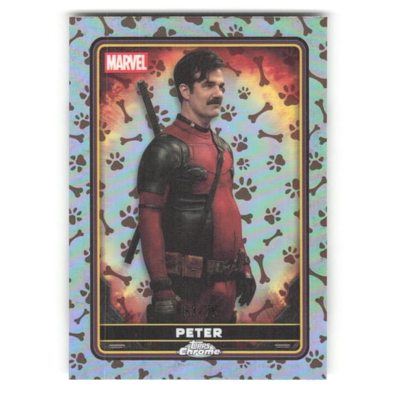 2025 Topps Chrome Deadpool Dogpool Refractor #23 Peter 61/75 Official Trading Card