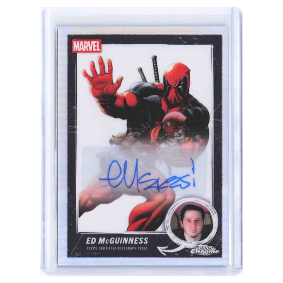 2025 Topps Chrome Deadpool Trading Card Ed McGuinness Topps Certified Autograph Issue MCBA-EMC Marvel