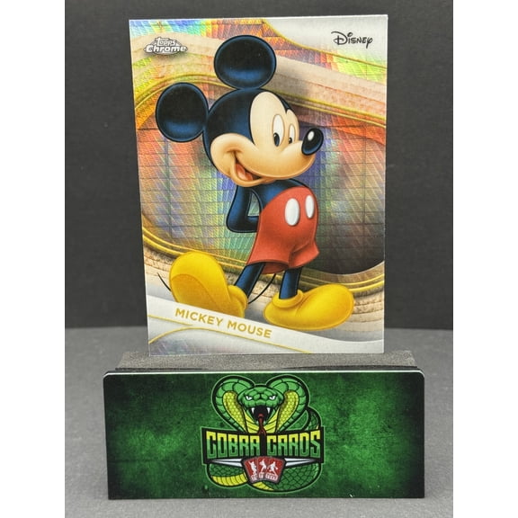 2025 Topps Chrome Disney 100 Mickey Mouse #1 Refractor Trading Card