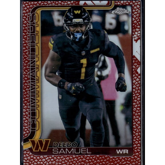 2025 Topps Chrome Football Deebo Samuel #294 Red Football Texture Washington Commanders NFL Football Trading Card