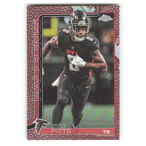 2025 Topps Chrome Football Leather Refractor #14 Kyle Pitts Atlanta Falcons NFL Football Trading Card