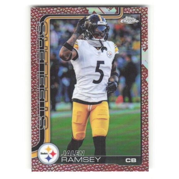 2025 Topps Chrome Football Leather Refractor #191 Jalen Ramsey Pittsburgh Steelers  NFL Football Trading Card