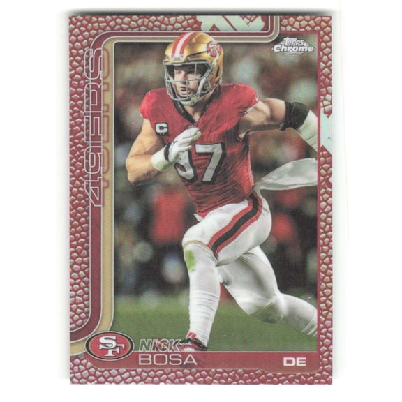 2025 Topps Chrome Football Leather Refractor #264 Nick Bosa San Francisco 49ers NFL Football Trading Card