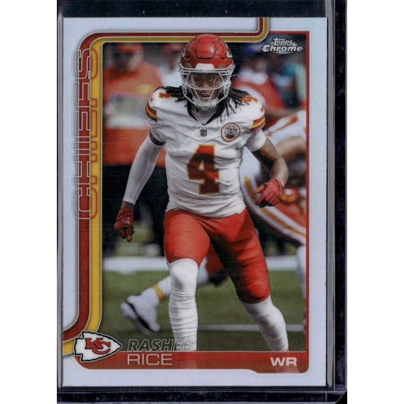 2025 Topps Chrome Football Rashee Rice #147 Refractor Kansas City Chiefs NFL Football Trading Card