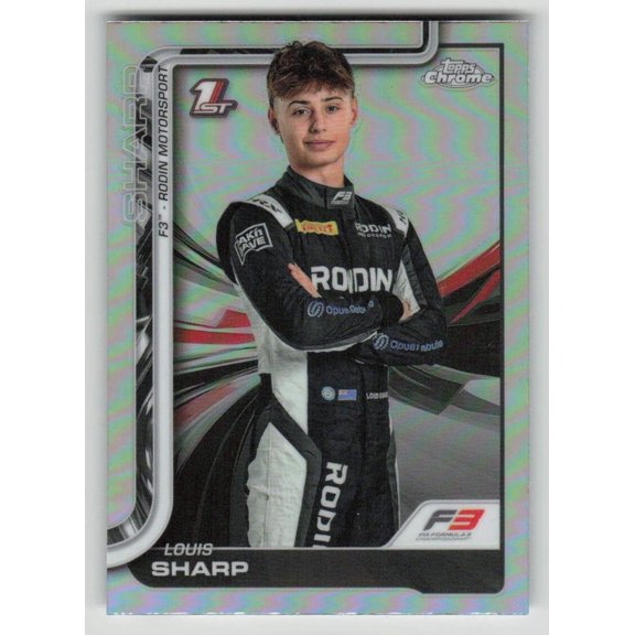 2025 Topps Chrome Formula 3 Louis Sharp #68 Refractor Rodin Motorsport Racing Card