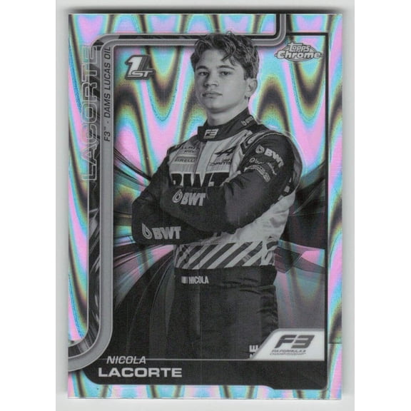2025 Topps Chrome Formula 3 Nicola Lacorte #71 Black & White RayWave Refractor