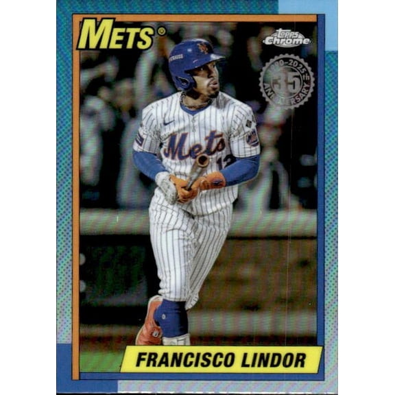 2025 Topps Chrome Francisco Lindor #90CB-10 New York Mets Baseball Card