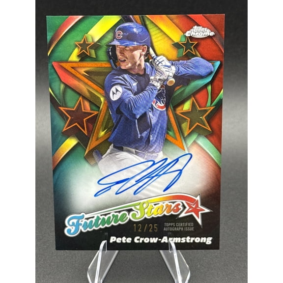 2025 Topps Chrome Future Stars Pete Crow-Armstrong Chicago Cubs Auto SP #FSA-PC /25 Baseball Card