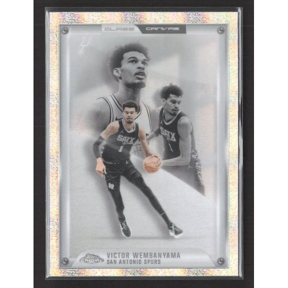 2025 Topps Chrome Glass Canvas GC-10 Victor Wembanyama San Antonio Spurs Basketball Card San Antonio Spurs NBA Basketball Trading Card