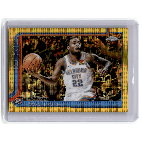 2025 Topps Chrome Gold Etch #191 Cason Wallace Oklahoma City Thunder Basketball Card Near Mint