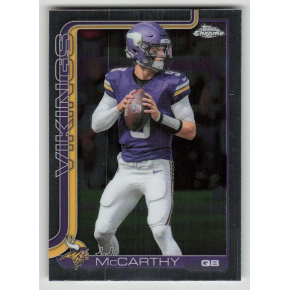 2025 Topps Chrome J.J. McCarthy #199 Minnesota Vikings Football Card Minnesota Vikings NFL Football Trading Card