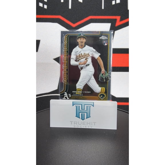 2025 Topps Chrome Jacob Wilson USC150 RC Oakland Athletics Baseball Card Excellent