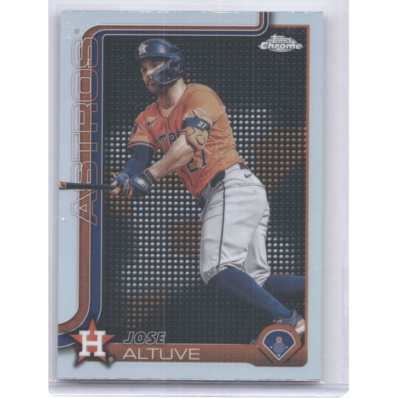 2025 Topps Chrome Jose Altuve #77 Lightboard Logo Houston Astros Baseball Card Houston Astros MLB Baseball Trading Card