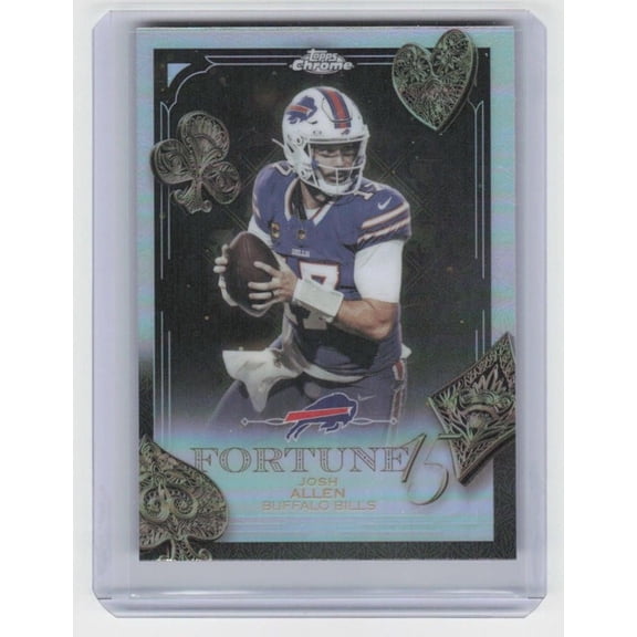 2025 Topps Chrome Josh Allen #F15-7 Fortune 15 Refractor Buffalo Bills Football Card Buffalo Bills NFL FOOTBALL Trading Card