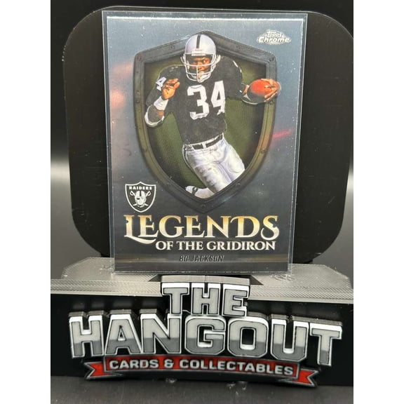 2025 Topps Chrome Legends Of The Gridiron Bo Jackson #LOG-17 Los Angeles Raiders Football Card Los Angeles Raiders NFL Football Trading Card