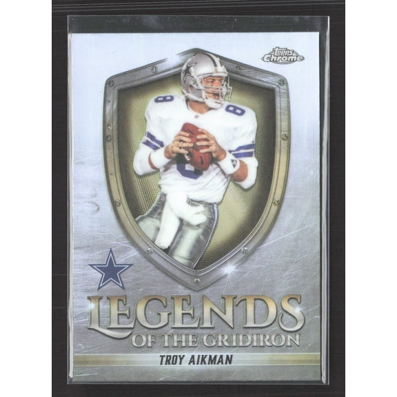 2025 Topps Chrome Legends Of The Gridiron Troy Aikman Refractor #LOG-7 Dallas Cowboys Football Card