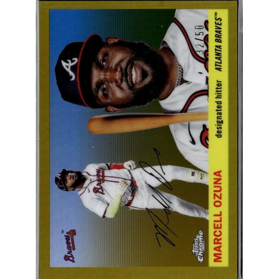 2025 Topps Chrome Marcell Ozuna #97 Gold 32/50 Baseball Card